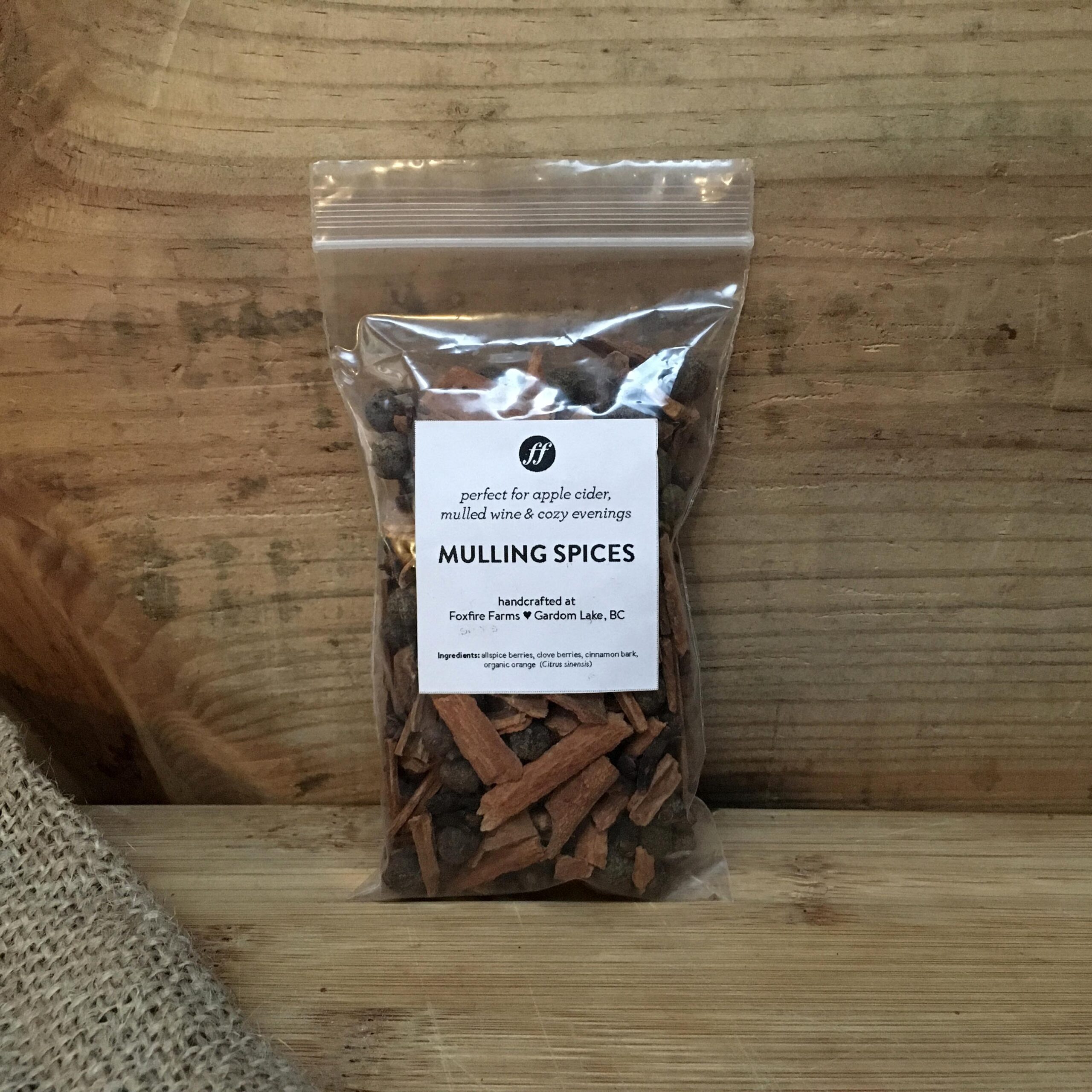 Mulling Spices, 50g bag Foxfire Farms Local, Natural, Sustainable